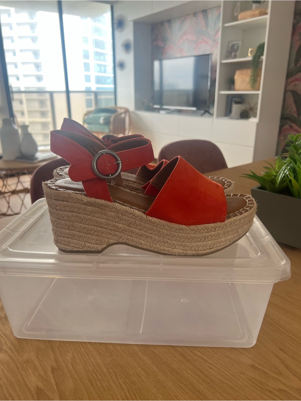 Universal Thread Suede Platform Espadrille Sandals in Orange - Picture 4 of 4